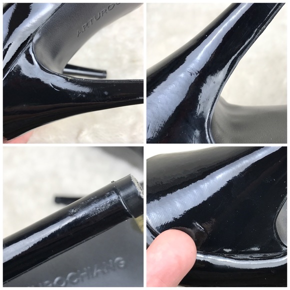 Arturo Chiang Black Soft Patent 5" Heels 8.5 M - Picture 3 of 8